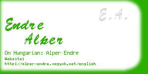 endre alper business card